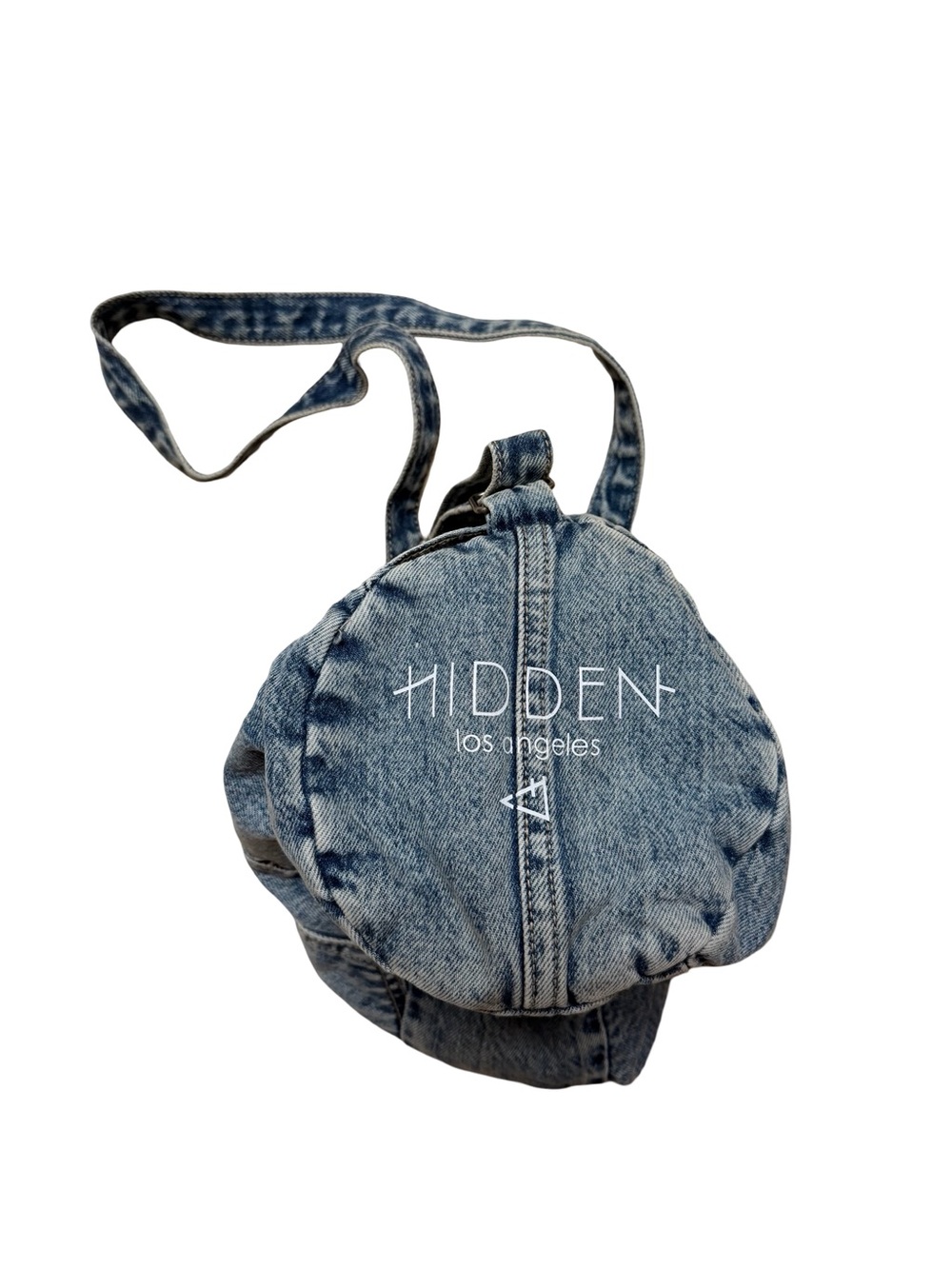 Hidden Los Angeles Acid Wash Denim Crossbody Shoulder Bag Blue OS - Picture 4 of 5